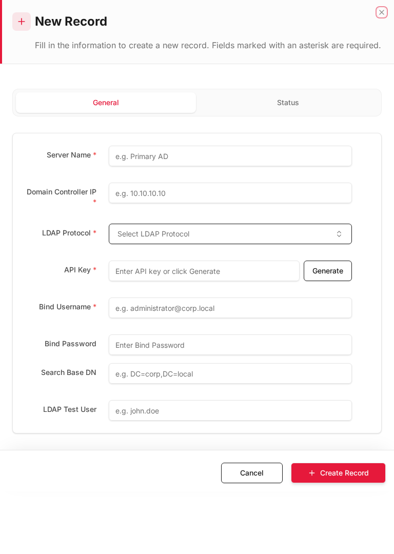 Add form — empty