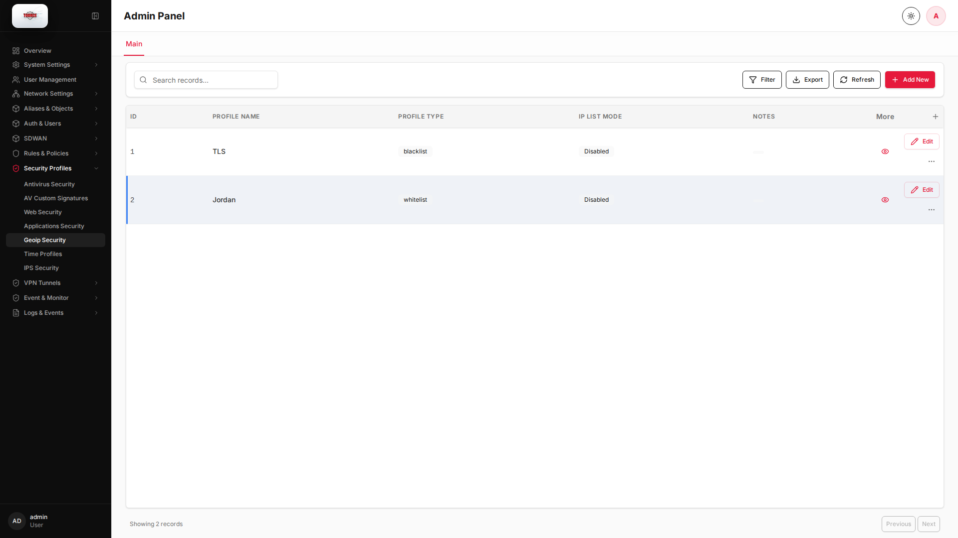 List view