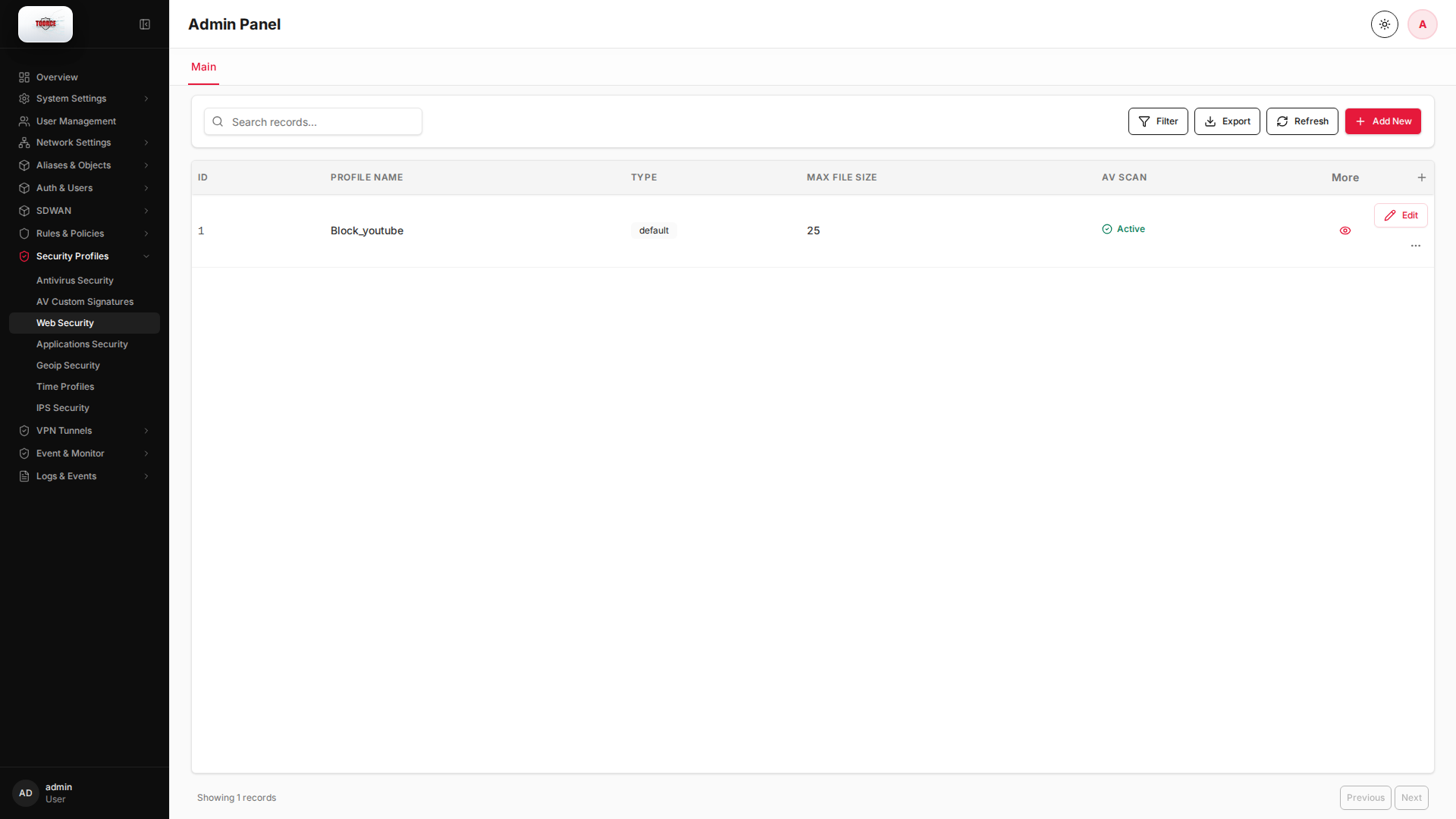 List view