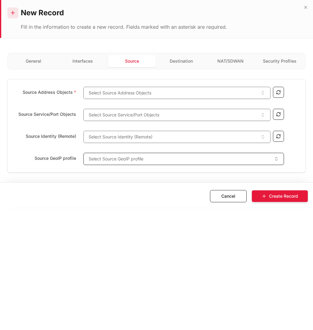 Inline rule — Source tab (Source GeoIP for inbound only)