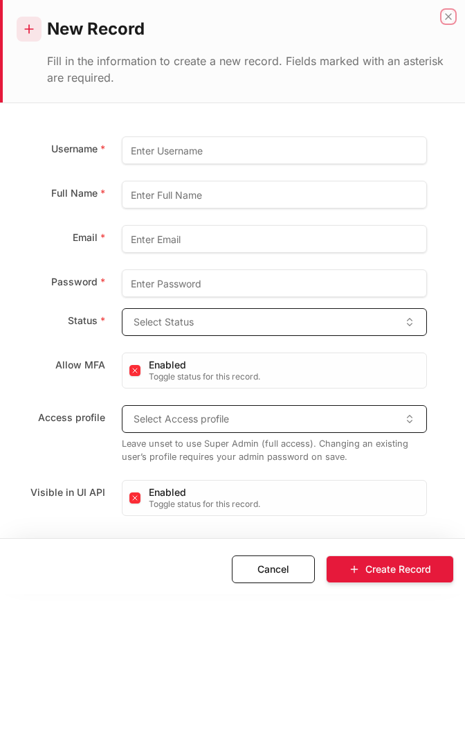 Configuration dialog