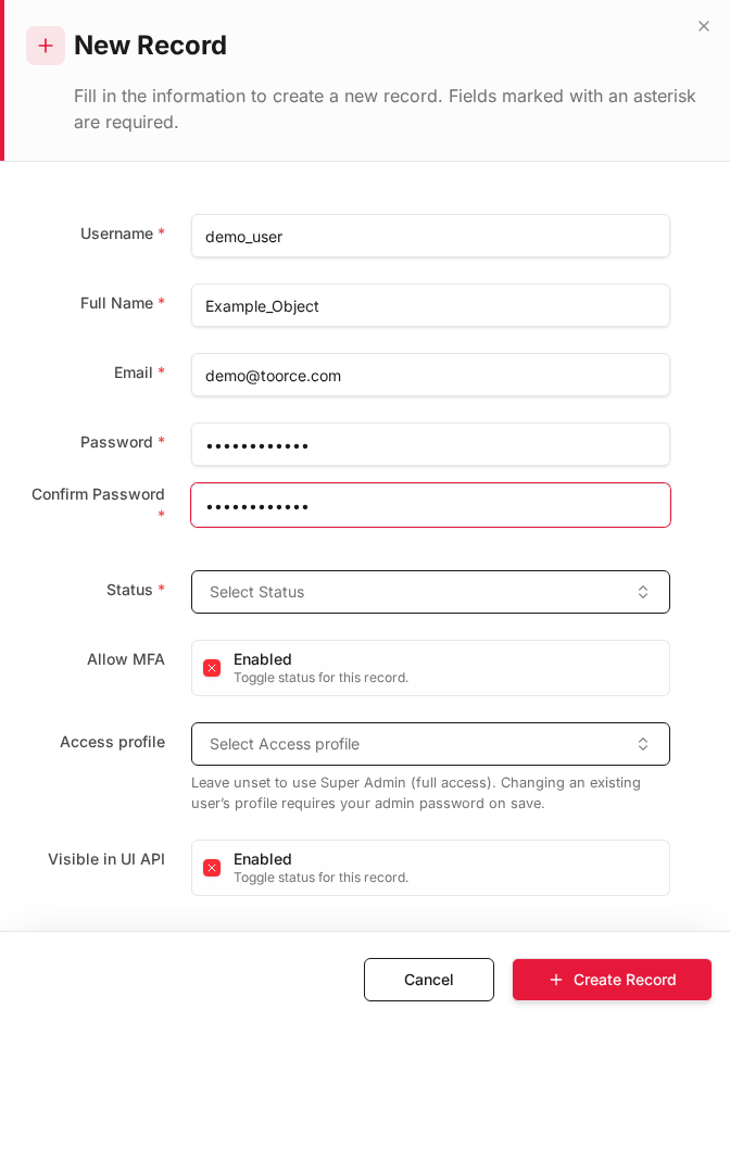 Administrator form