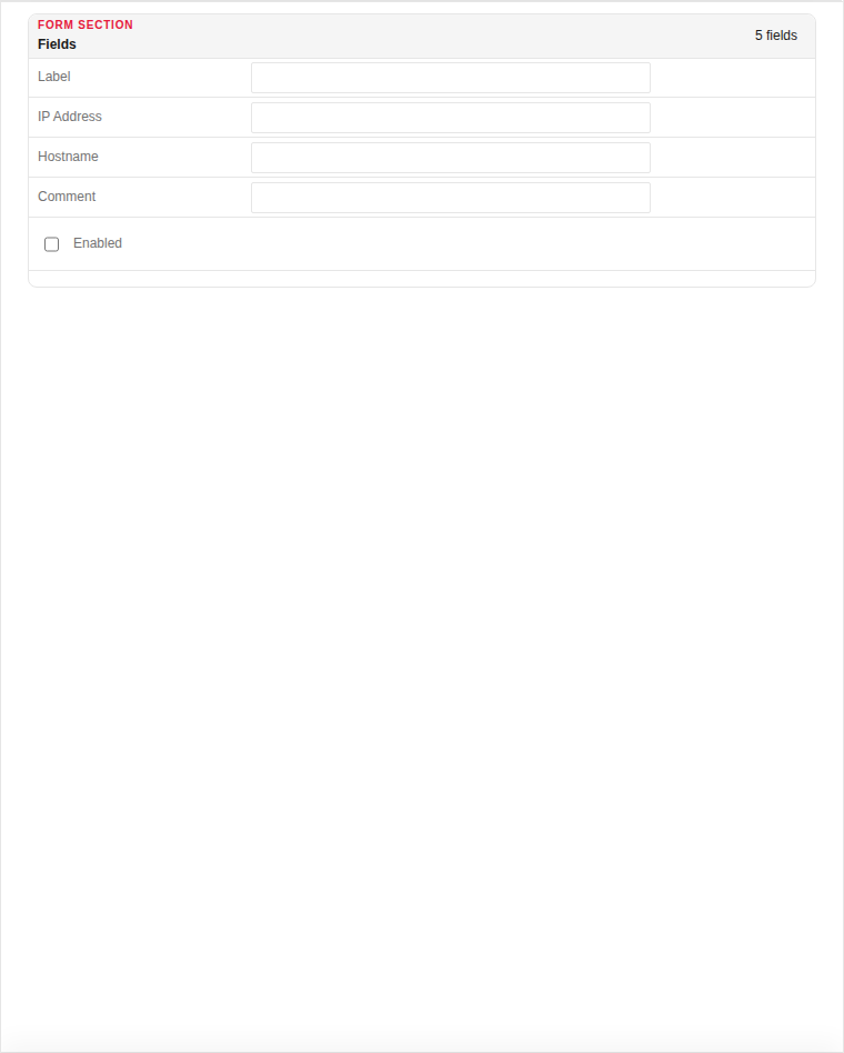Add form — empty