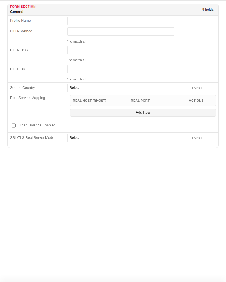 Add form — empty
