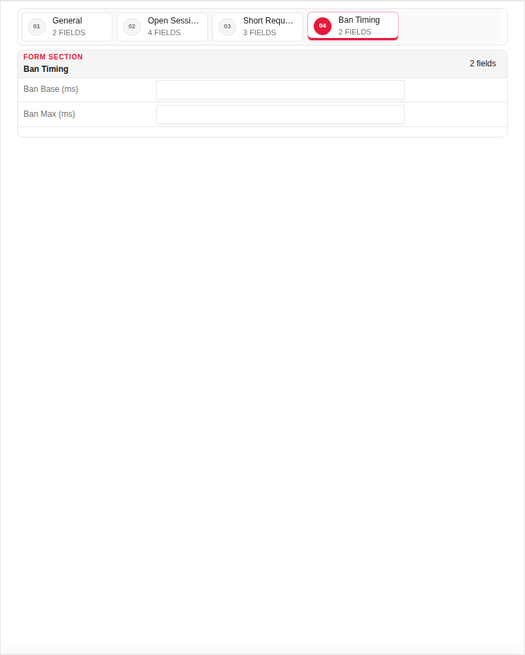 Add — Ban Timing (empty)