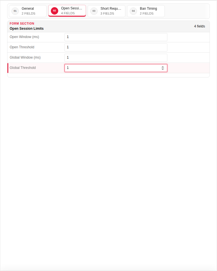 Add — Open Session Limits (filled)