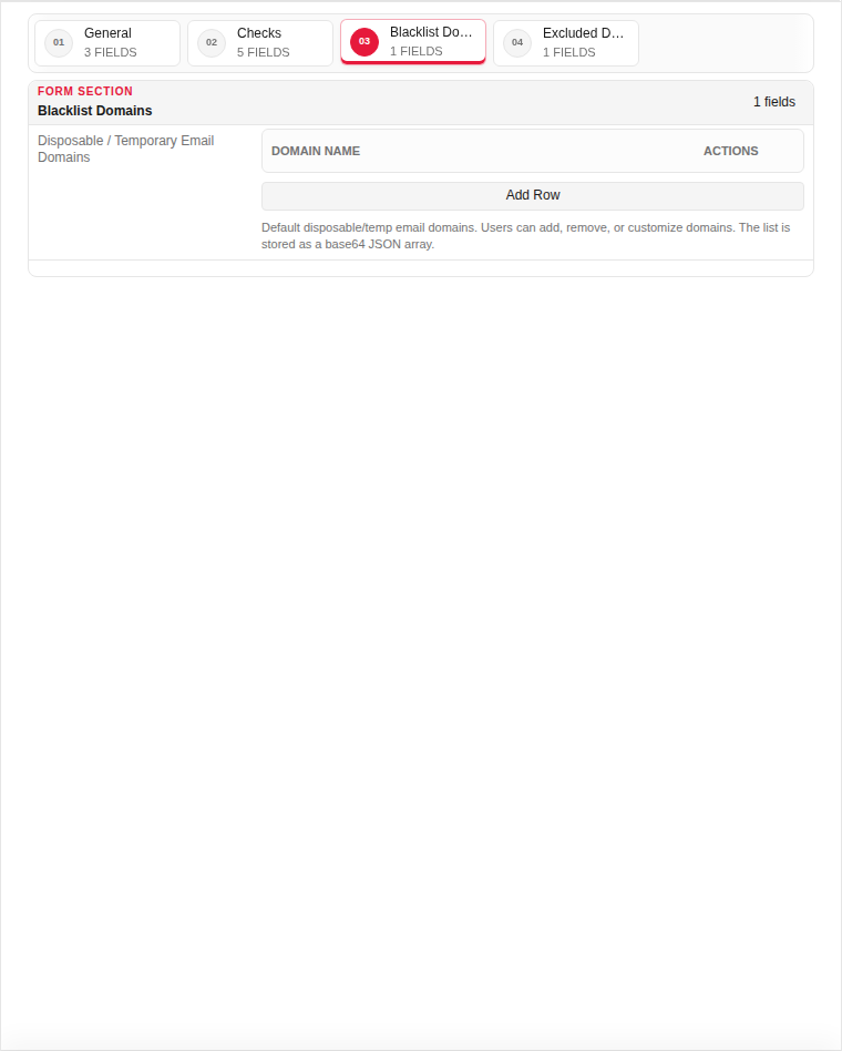 Add — Blacklist Domains (filled)