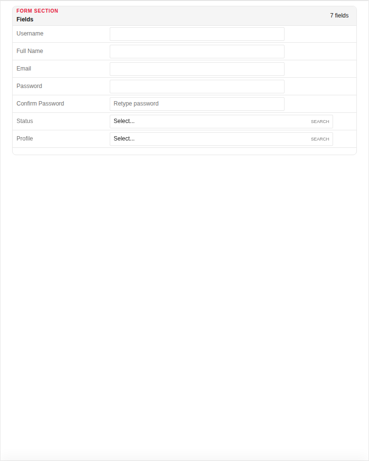 Add form — empty